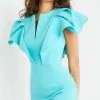 Jovani - 06942 Flutter Sleeve Crepe Romper