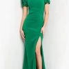 Jovani - 07011 Bateau Neck Modest Slit Dress 2 Jovani - 07011 Bateau Neck Modest Slit Dress