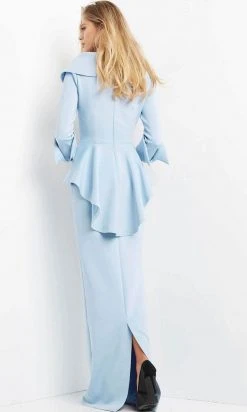 Jovani 07037 - Shawl Collar Sheath Evening Dress