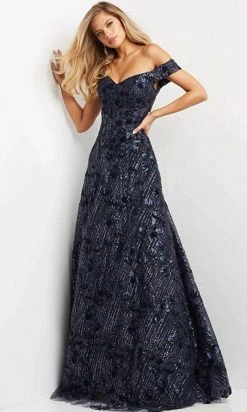 Jovani 07162 - Off-shoulder Sweetheart Neck Evening Gown