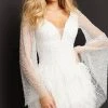 Jovani 07236 - Embellished Long Sleeve Short Dress
