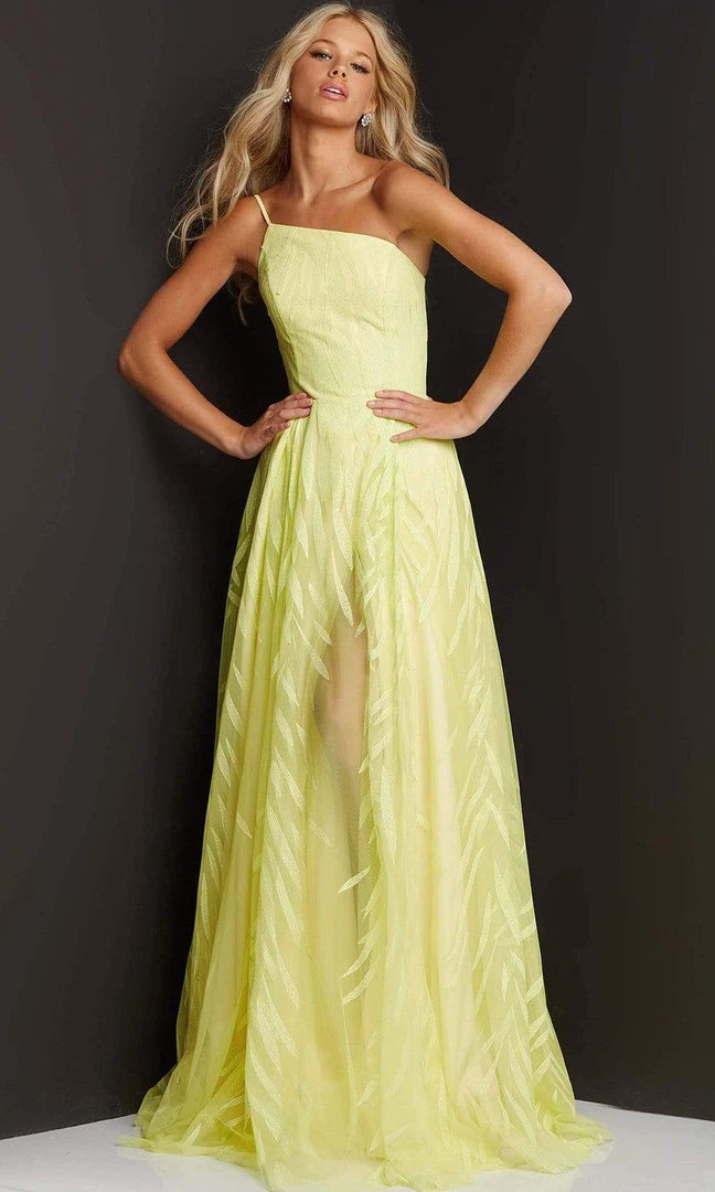 Jovani - 07251 One Shoulder A-Line Dress With Slit 3 Jovani - 07251 One Shoulder A-Line Dress With Slit