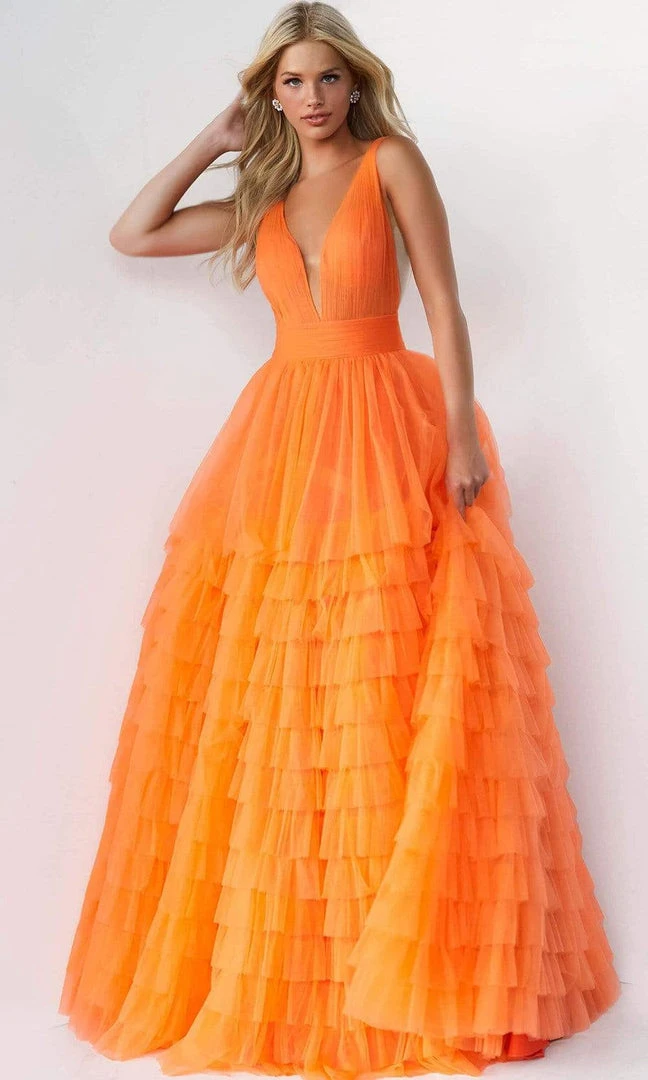 Jovani - 07264 Shirr-Ornate Tiered Tulle Gown 7 Jovani - 07264 Shirr-Ornate Tiered Tulle Gown