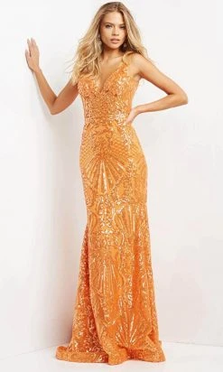 Jovani 07276 - Embellished Sleeveless V-Neck Evening Gown