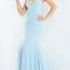 Jovani - 07297 Embellished Plunging V Neck Trumpet Dress