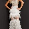 Jovani - 07317 High Neck Feather Fringed Gown 2 Jovani - 07317 High Neck Feather Fringed Gown
