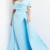 Jovani 07443 - Draped Off Shoulder Overskirt Evening Dress 1 Jovani 07443 - Draped Off Shoulder Overskirt Evening Dress