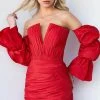 Jovani 07558 - Off Shoulder Ruched Cocktail Dress