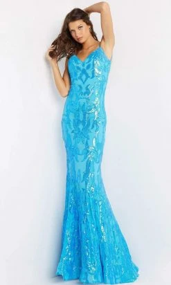 Jovani - 07784 Long Pattern Sequin Gown