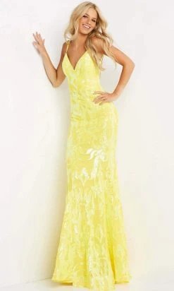 Jovani - 07784 Long Pattern Sequin Gown