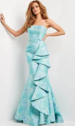 Jovani 08093 - Strapless Straight Across Neck Evening Gown 12 Jovani 08093 - Strapless Straight Across Neck Evening Gown
