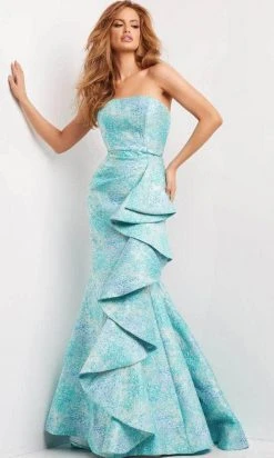 Jovani 08093 - Strapless Straight Across Neck Evening Gown 13 Jovani 08093 - Strapless Straight Across Neck Evening Gown