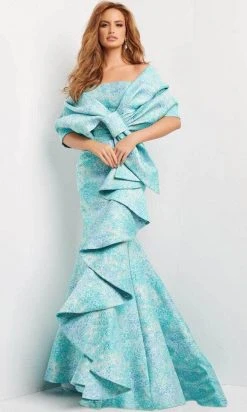 Jovani 08093 - Strapless Straight Across Neck Evening Gown 11 Jovani 08093 - Strapless Straight Across Neck Evening Gown