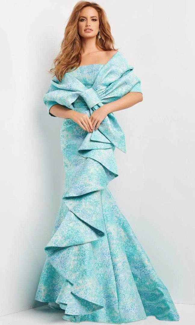 Jovani 08093 - Strapless Straight Across Neck Evening Gown 5 Jovani 08093 - Strapless Straight Across Neck Evening Gown