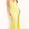 Jovani - 08153 Spaghetti Strap Glitter Gown