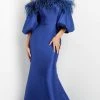 Jovani 08356 - Feather Trimmed Mermaid Evening Dress 2 Jovani 08356 - Feather Trimmed Mermaid Evening Dress