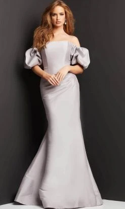 Jovani 08361 - Bubble Sleeve Off Shoulder Evening Dress 9 Jovani 08361 - Bubble Sleeve Off Shoulder Evening Dress