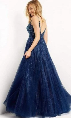 Jovani - 08408 Midnight Glittery Prom Gown