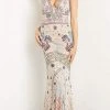 Jovani - 08446 Patterned Detail Beadwork Sheath Gown 1 Jovani - 08446 Patterned Detail Beadwork Sheath Gown