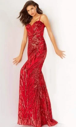 Jovani - 08481 Sequin Tie-Back Sheath Gown