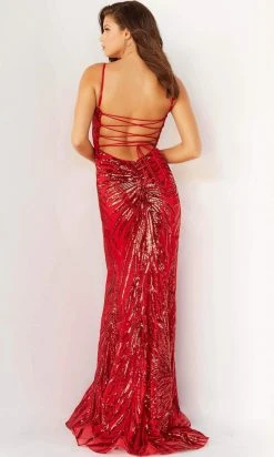 Jovani - 08481 Sequin Tie-Back Sheath Gown