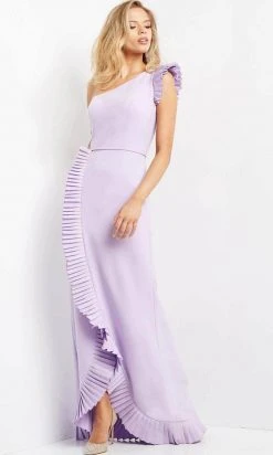 Jovani 08527 - Pleat-Trimmed Sheath Evening Dress 10 Jovani 08527 - Pleat-Trimmed Sheath Evening Dress