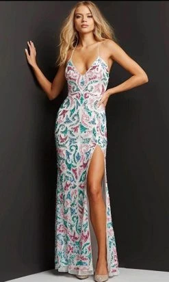 Jovani 08557 - Sleeveless Plunging V-neck Long Dress