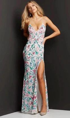 Jovani 08557 - Sleeveless Plunging V-neck Long Dress