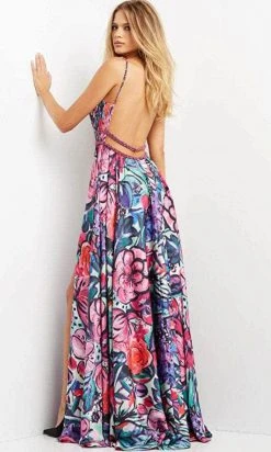 Jovani 08593 - Sleeveless Plunging V-neck Long Dress 7 Jovani 08593 - Sleeveless Plunging V-neck Long Dress