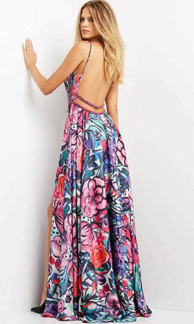 Jovani 08593 - Sleeveless Plunging V-neck Long Dress 4 Jovani 08593 - Sleeveless Plunging V-neck Long Dress