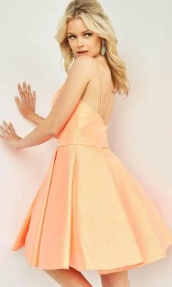 Jovani 08645 - V-Neck Pleated A-Line Cocktail Dress 9 Jovani 08645 - V-Neck Pleated A-Line Cocktail Dress