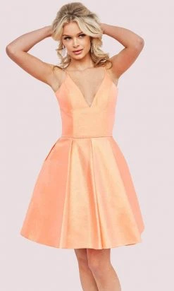 Jovani 08645 - V-Neck Pleated A-Line Cocktail Dress 13 Jovani 08645 - V-Neck Pleated A-Line Cocktail Dress