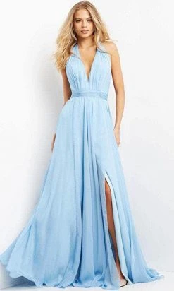 Jovani 08682 - Sleeveless Deep Halter Neck Evening Dress