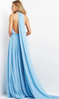 Jovani 08682 - Sleeveless Deep Halter Neck Evening Dress