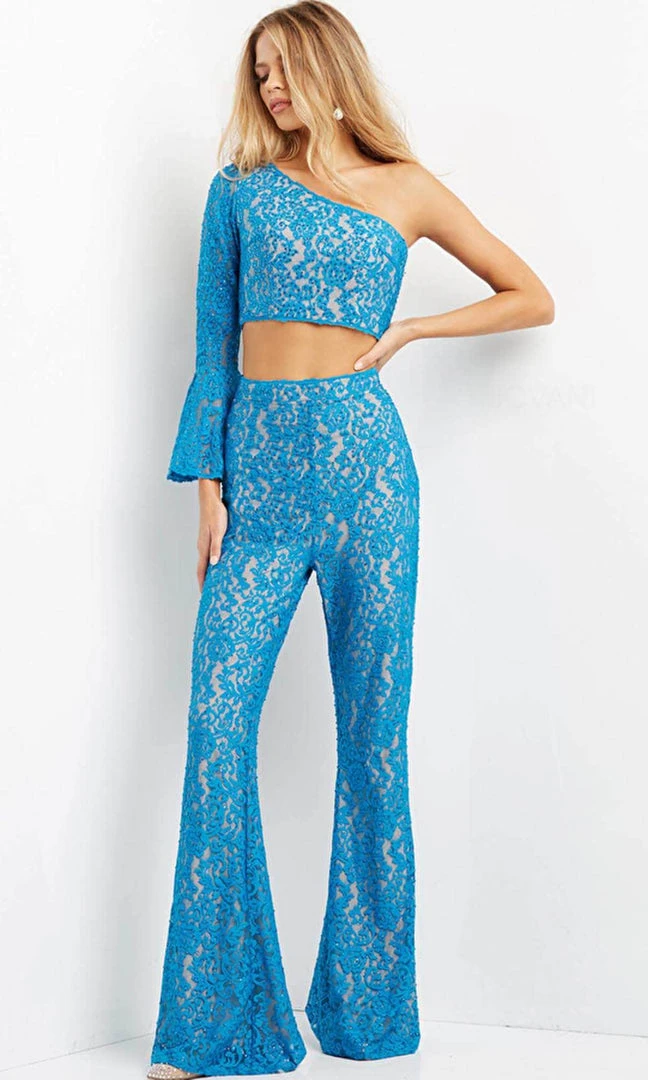 Jovani 08693 - Asymmetric Neck Two Piece Jumpsuit 3 Jovani 08693 - Asymmetric Neck Two Piece Jumpsuit