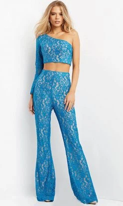 Jovani 08693 - Asymmetric Neck Two Piece Jumpsuit 8 Jovani 08693 - Asymmetric Neck Two Piece Jumpsuit