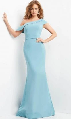 Jovani 09129 - Draped One Shoulder Evening Dress