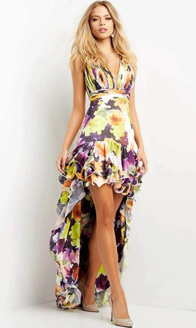 Jovani 09389 - Sleeveless Halter V-neck Evening Dress 3 Jovani 09389 - Sleeveless Halter V-neck Evening Dress