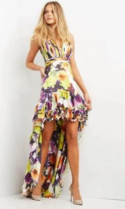 Jovani 09389 - Sleeveless Halter V-neck Evening Dress 9 Jovani 09389 - Sleeveless Halter V-neck Evening Dress