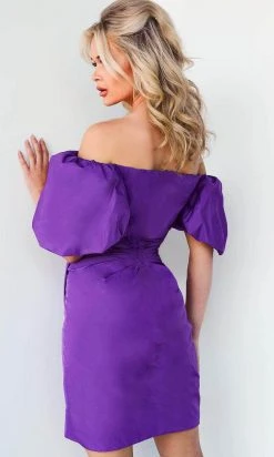 Jovani 09476 - Draped Off Shoulder Cocktail Dress