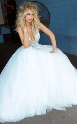 Jovani - 11092 Floral Embroidered Plunging V-Neck Ballgown 11 Jovani - 11092 Floral Embroidered Plunging V-Neck Ballgown