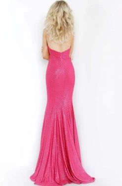 Jovani - 1121 Strapless Lattice Rendered Mermaid Gown