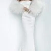 Jovani - 1226 Strapless Trumpet Dress With Feathered Sleeves 2 Jovani - 1226 Strapless Trumpet Dress With Feathered Sleeves