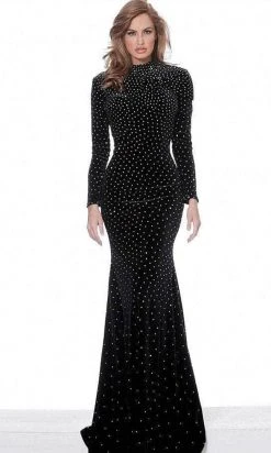Jovani 1422 - Long Sleeve High Neck Evening Dress