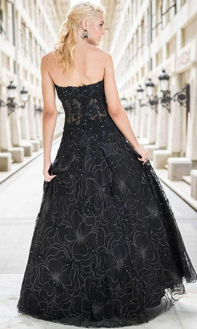 Jovani 14913 - Strapless Applique Corset Prom Dress 4 Jovani 14913 - Strapless Applique Corset Prom Dress