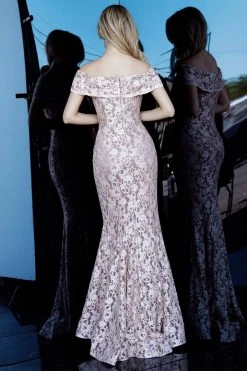 Jovani - 1814 Stretch Lace Off-Shoulder Trumpet Dress 5 Jovani - 1814 Stretch Lace Off-Shoulder Trumpet Dress