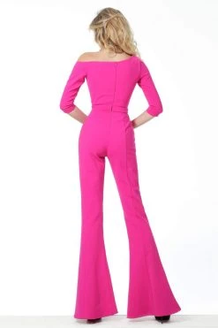 Jovani - 1867 Off-Shoulder Crepe Jumpsuit