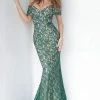 Jovani - 1974 Off-Shoulder Lace Mermaid Dress