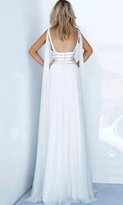 Jovani 2113 - Sleeveless Deep V-neck Evening Dress