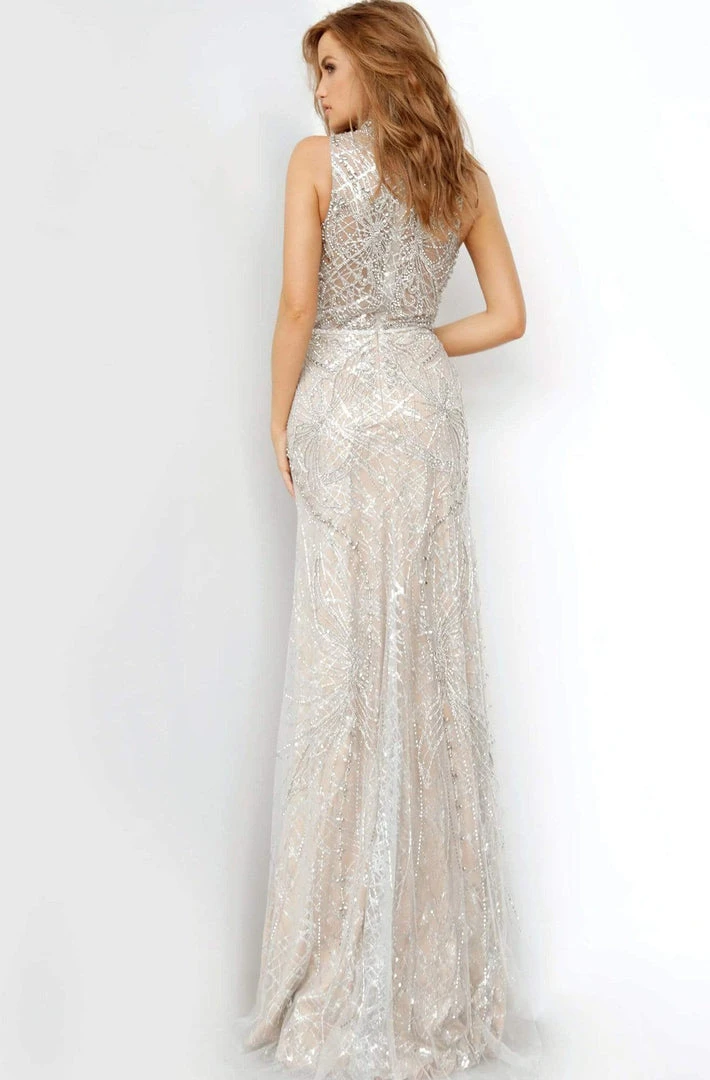 Jovani - 2354 High Neck Bejeweled Sheath Dress 4 Jovani - 2354 High Neck Bejeweled Sheath Dress